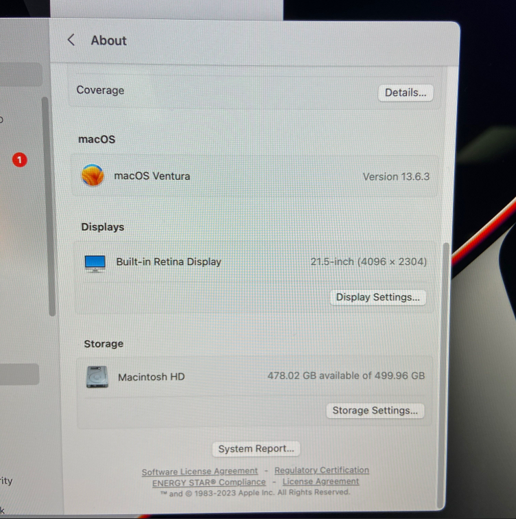 21.5" iMac 3.2GHz i7 6-Core 8GB / 512GB SSD / 4GB Video Card