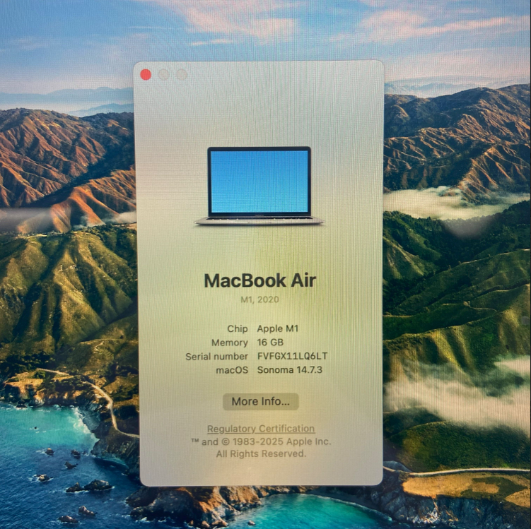 13β MacBook Pro M1 (L20) 16GB / 512GB β Space Gray