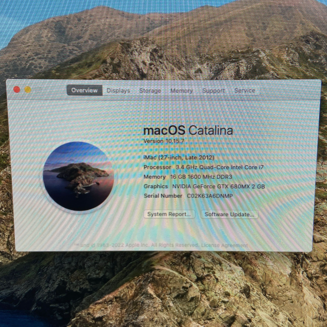 27” iMac 3.4GHz i7 Quad Core (L12) 16GB / 3TB Fusion HD