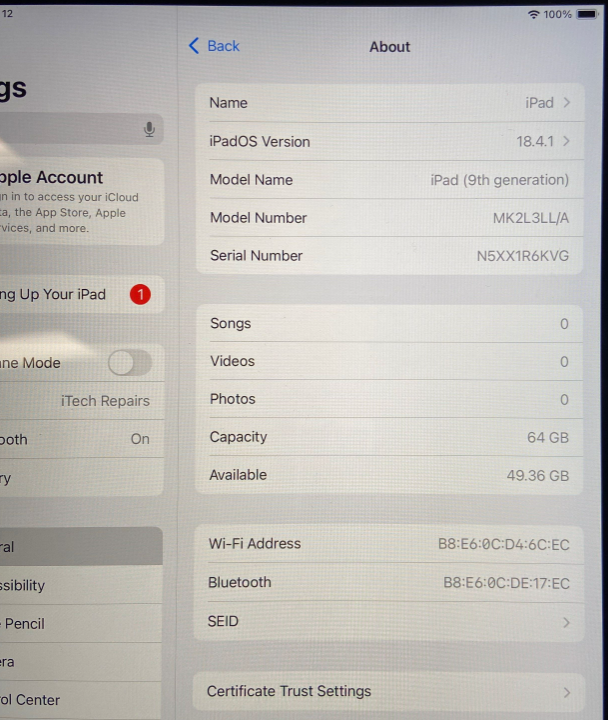 iPad 10.2” – 9th Gen / 64GB Silver or Space Gray
