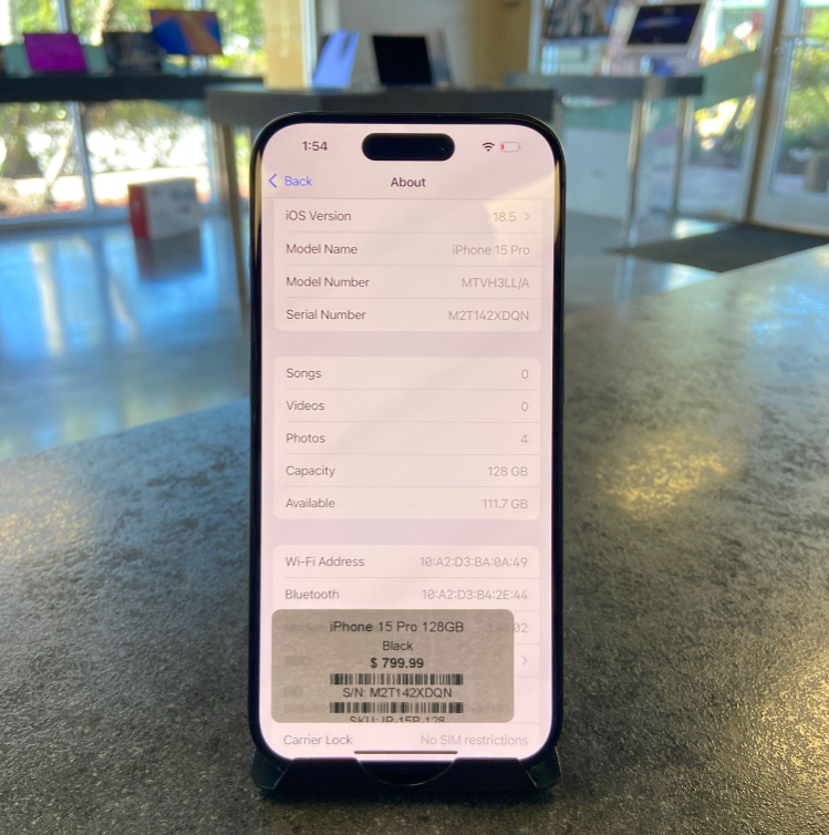Apple iPhone 15 Pro 128GB – Black