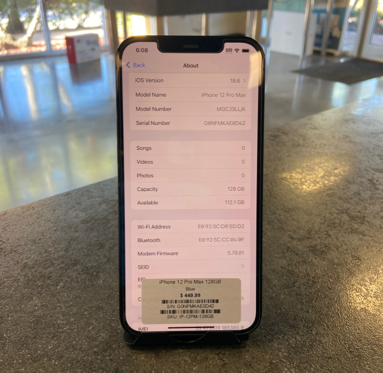 Apple iPhone 12 Pro Max – 128GB – Pacific Blue – Unlocked